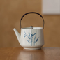 Chinese-style delicate hand-painted bamboo featured lifting-pouch type teapot set