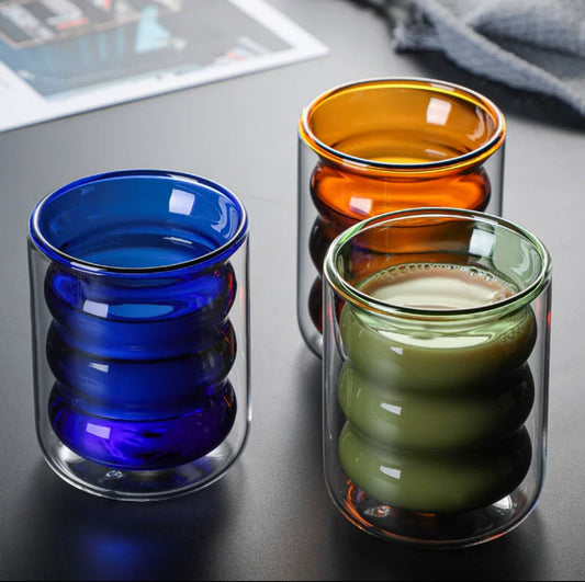 Colored glass cups